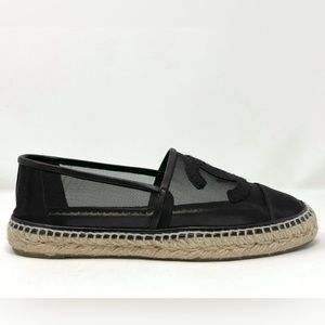 🥰 CC CHANEL mesh black espadrilles 38